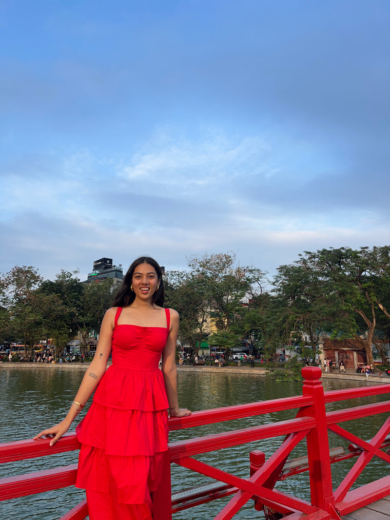 Red Ruffle Dress