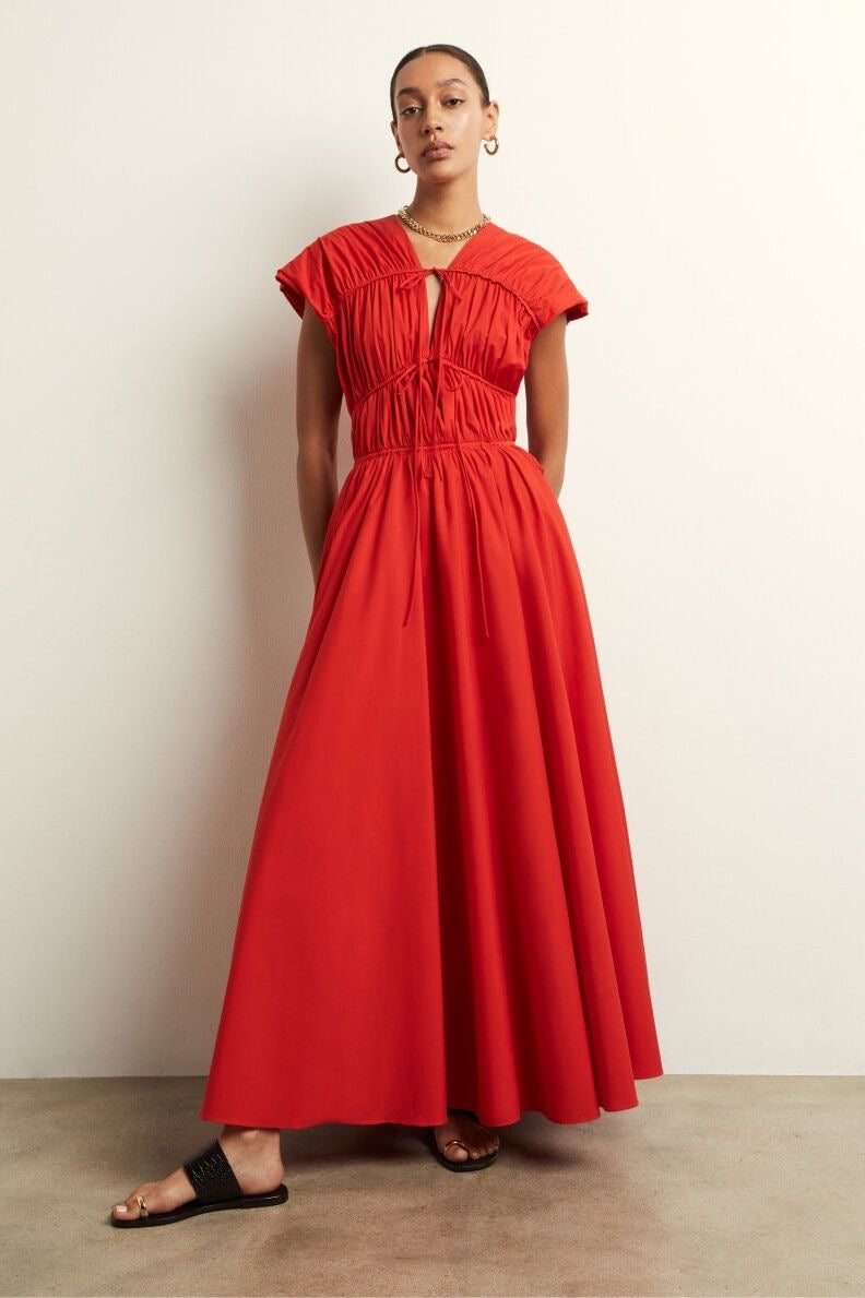 Red maxi dress for women