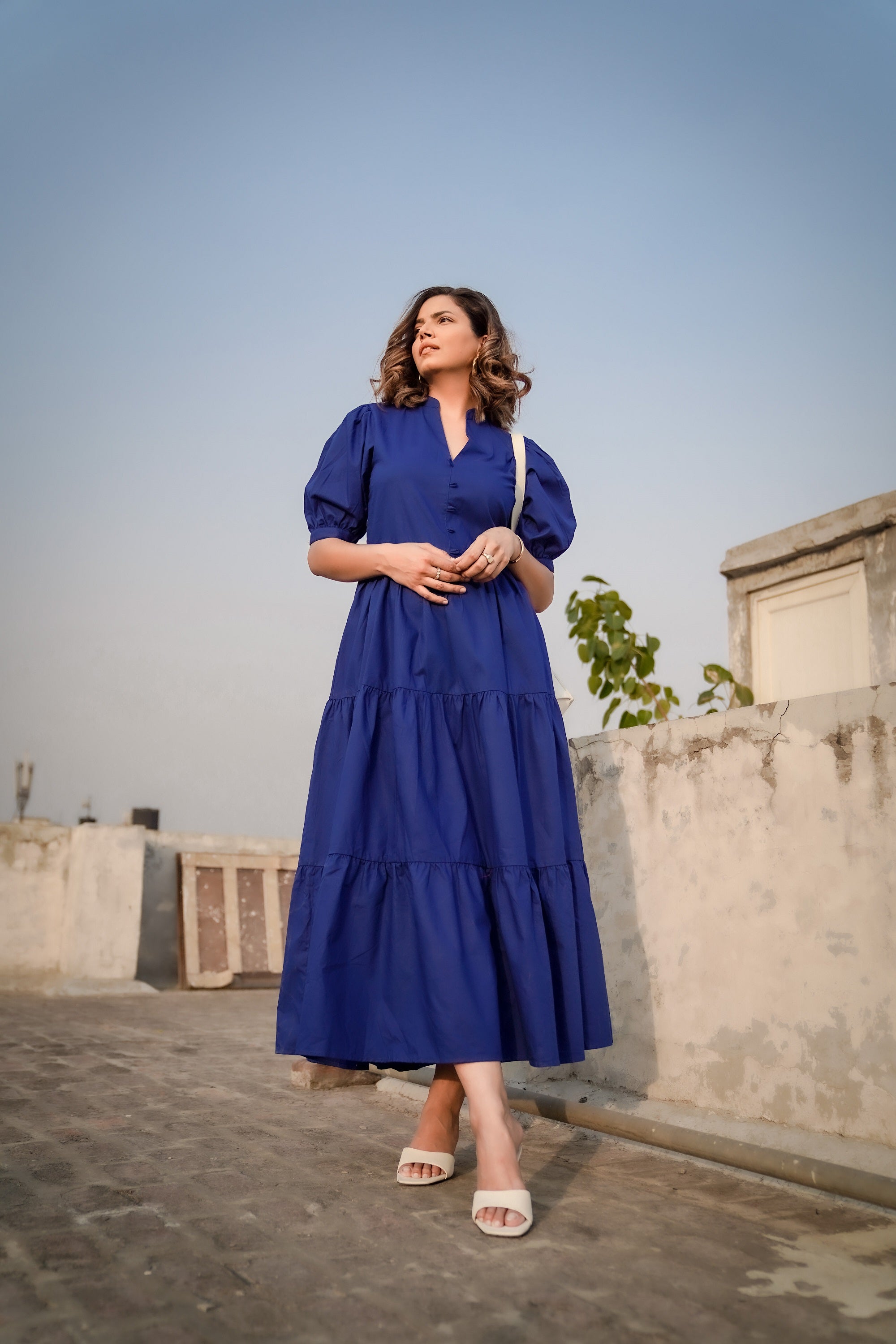 Royal blue cotton store dress