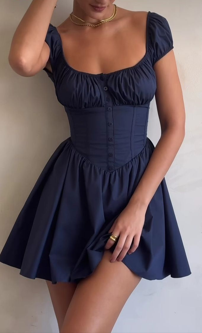 DORA BLUE MINI CORSET DRESS