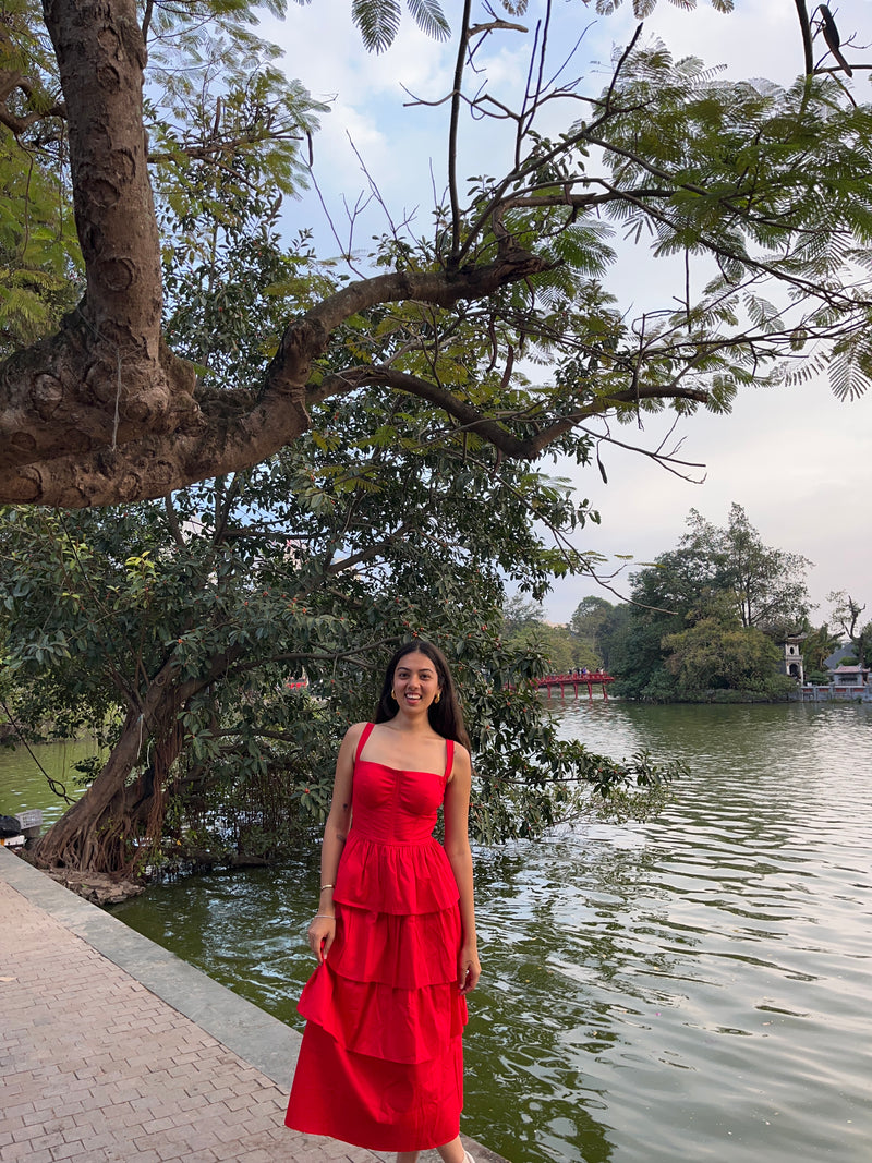 Red Ruffle Dress