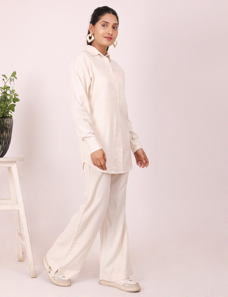 Cream Linen Full Coord Set