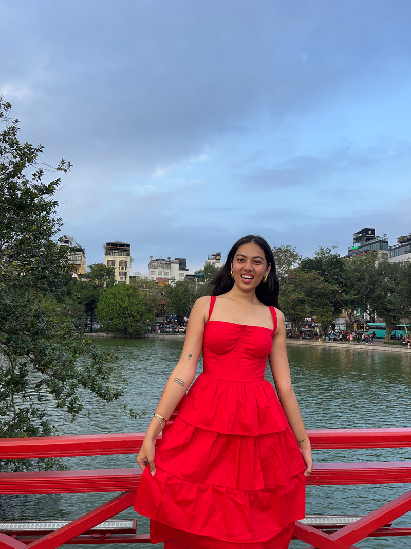 Red Ruffle Dress