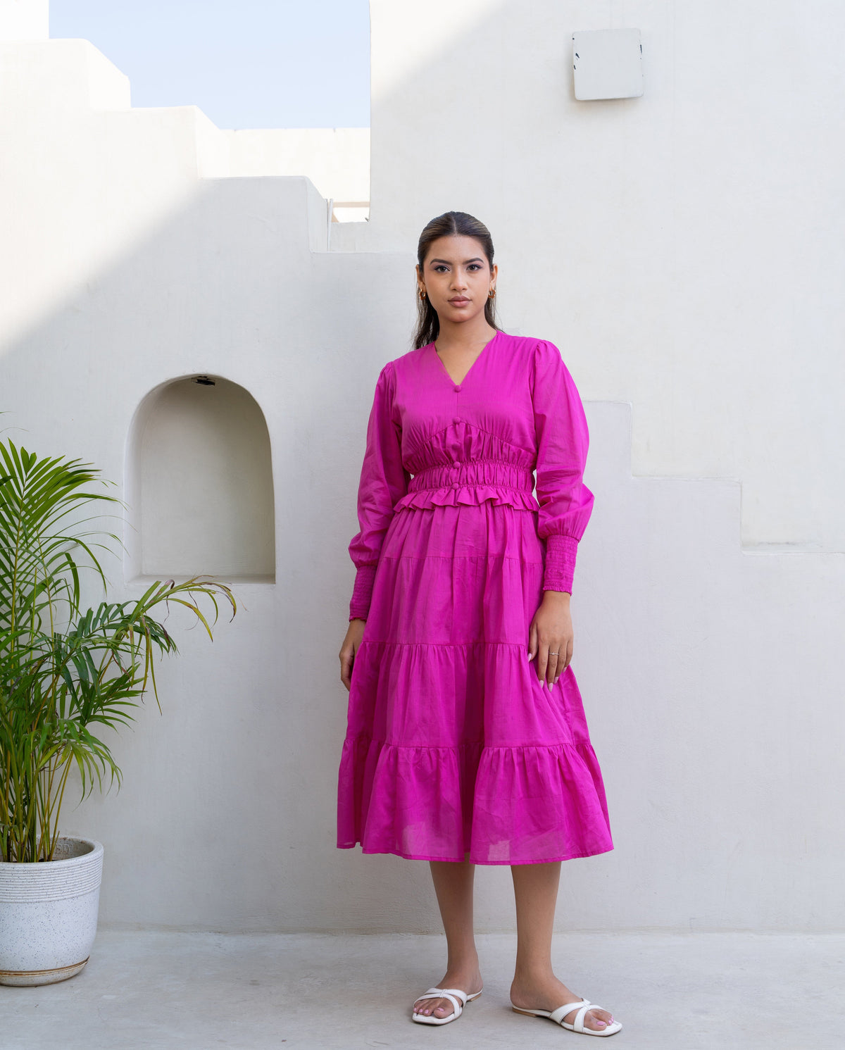 Mulmul Fuchsia dream maxi  Dress