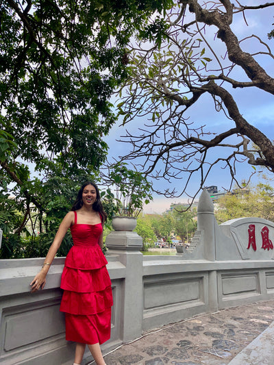 Red Ruffle Dress