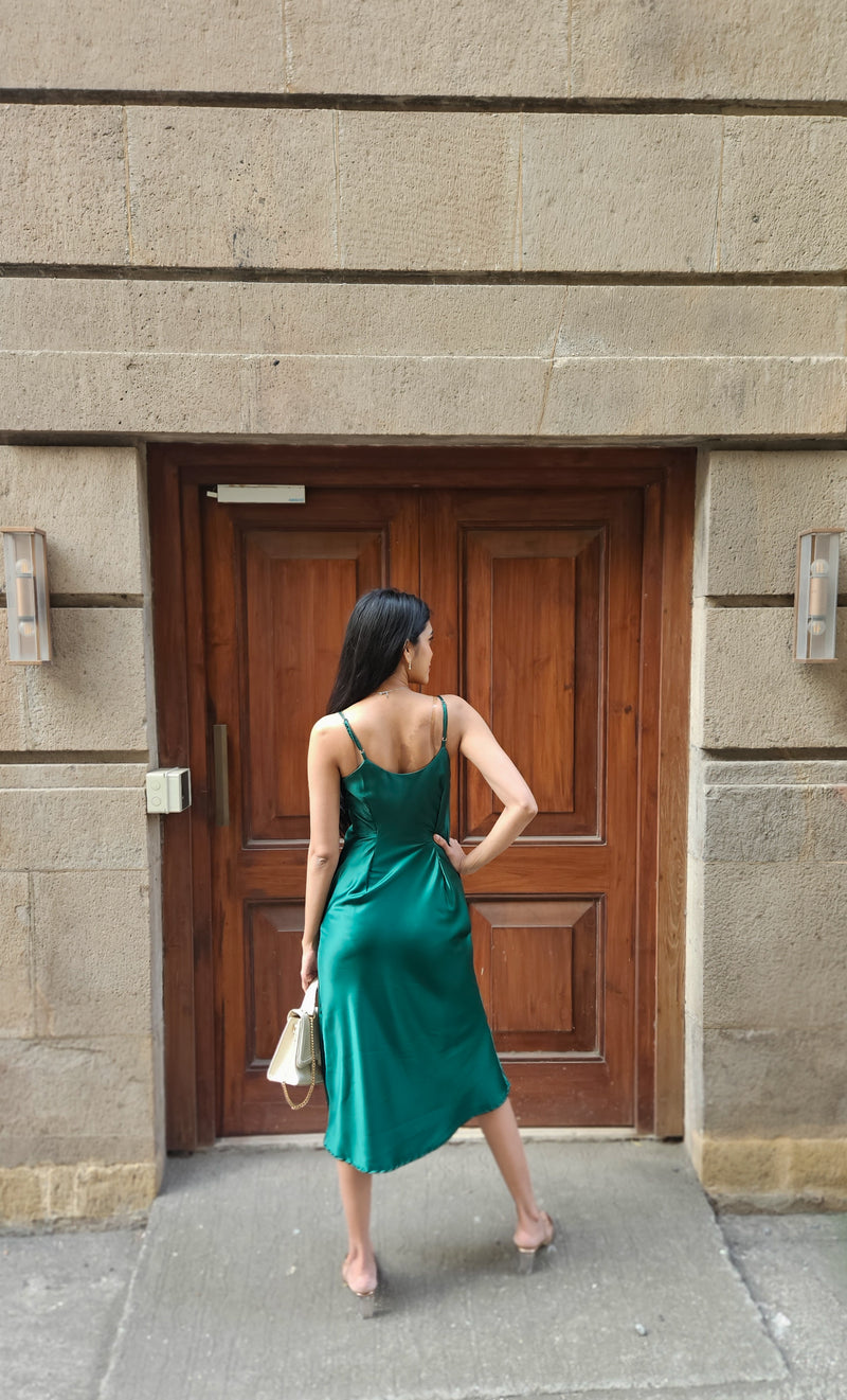 Emerald Green Cowl Neck dress