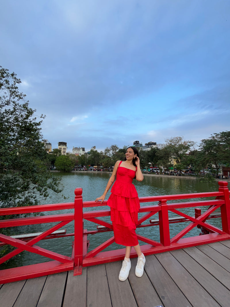 Red Ruffle Dress