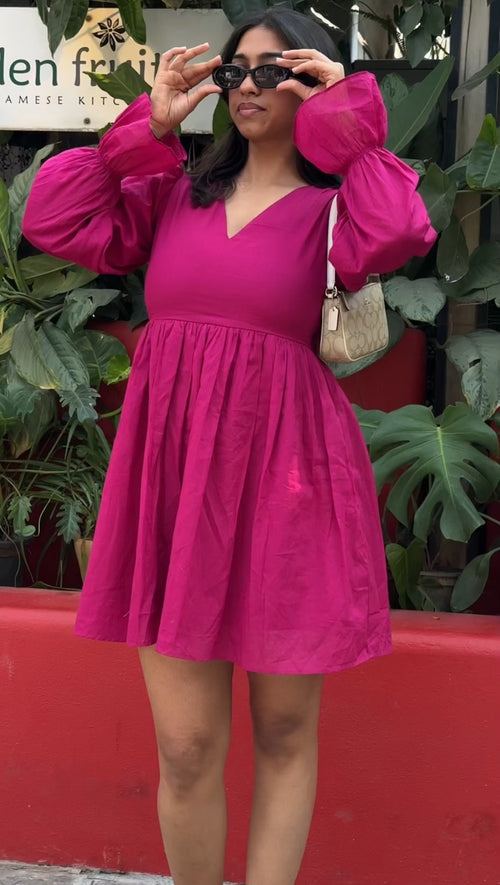 Hot Pink Elastic Dress