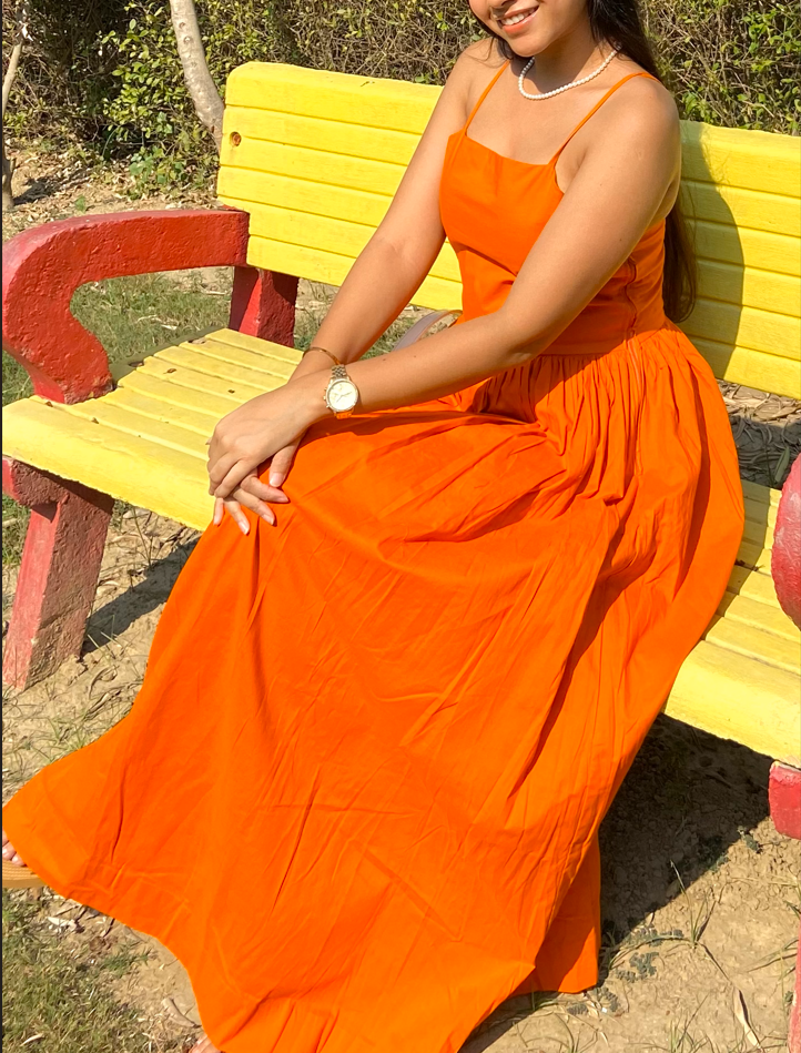 Orange Splash Dress- Labelbyanuja