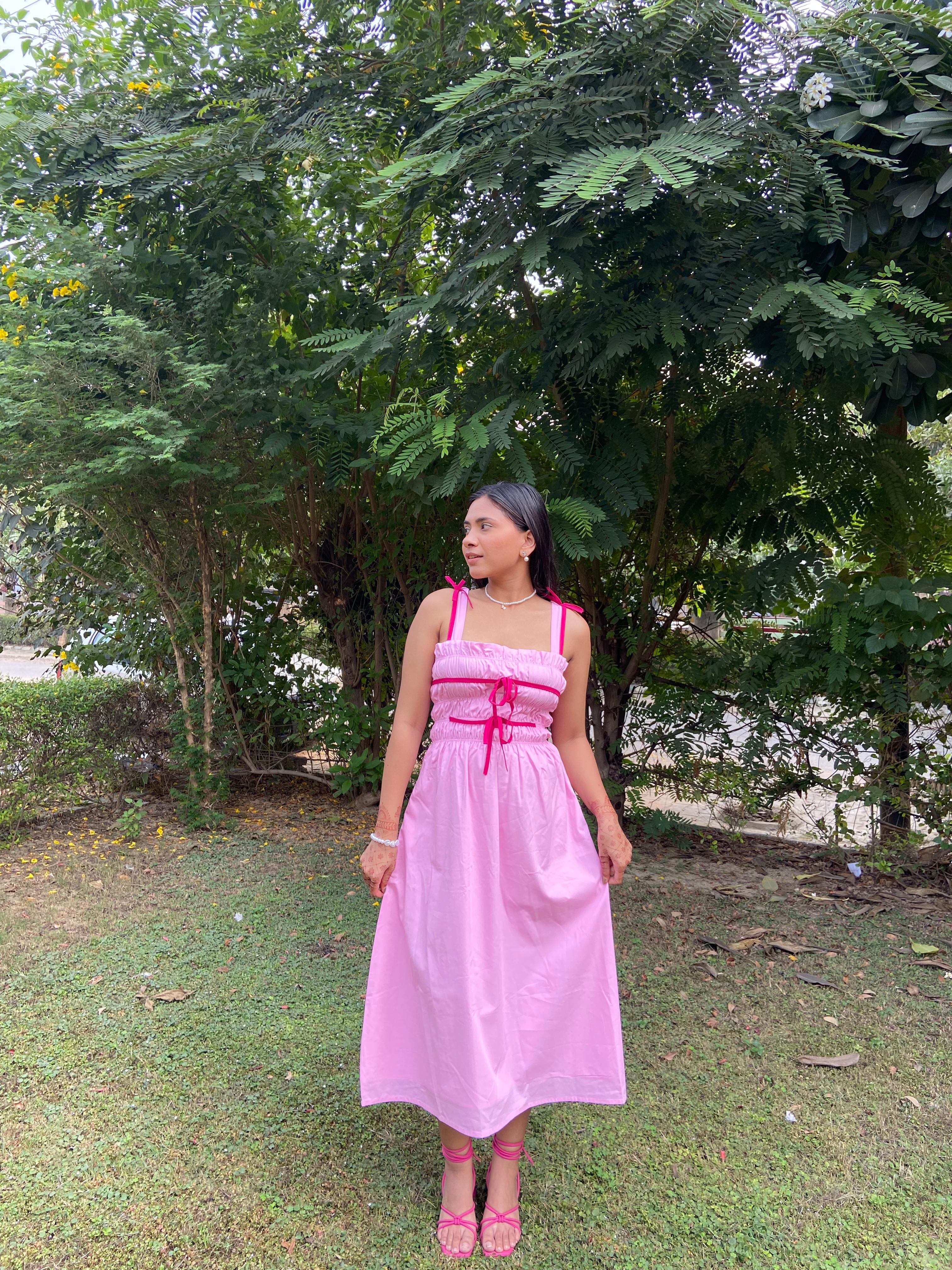 Popsicle Pink Mulmul Dress