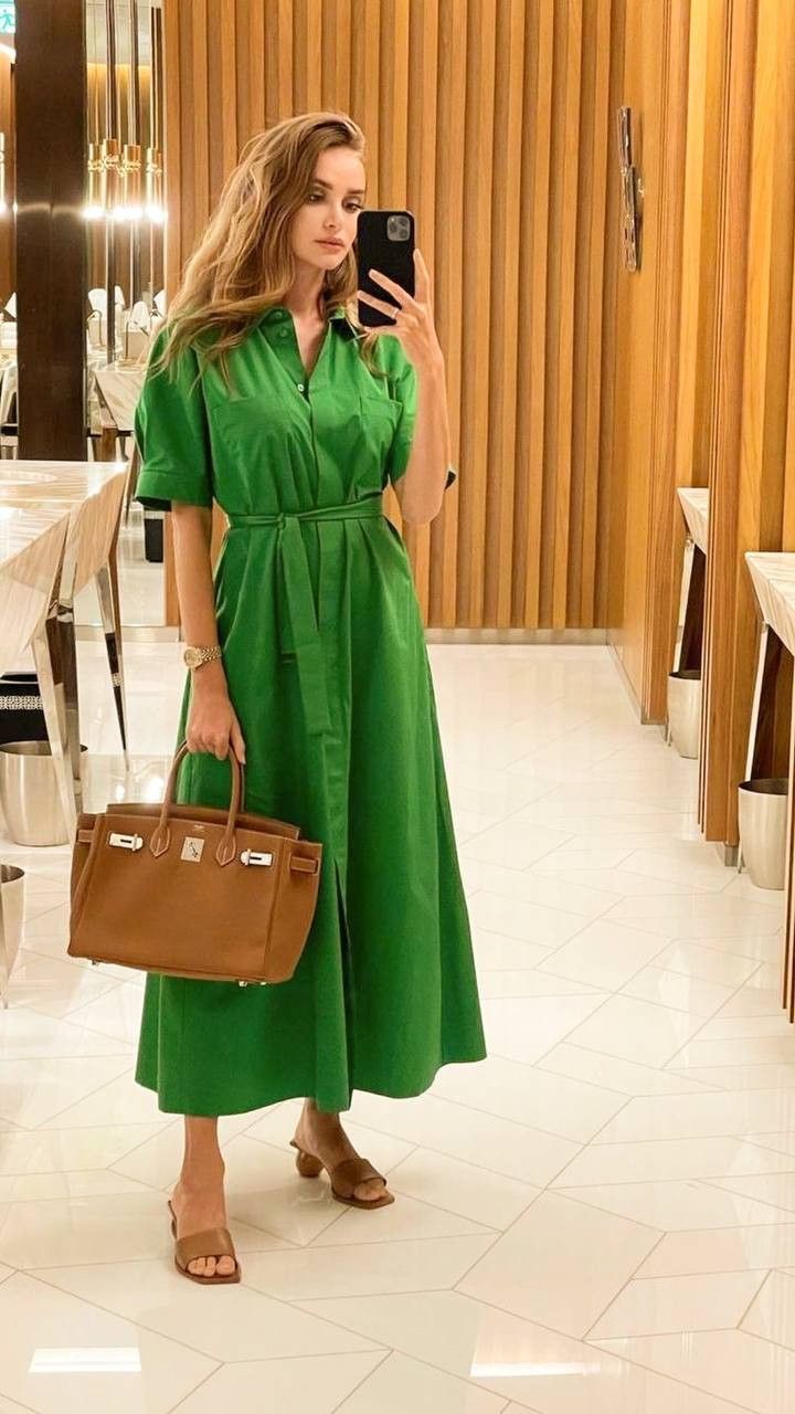 Bottega Green Summer Maxi for women