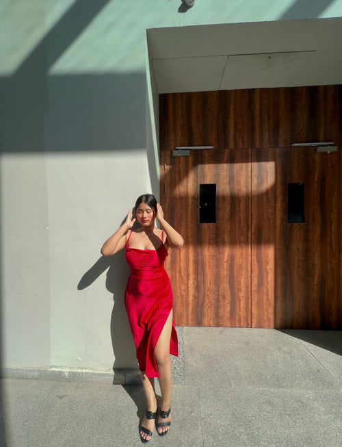 Red Satin dress