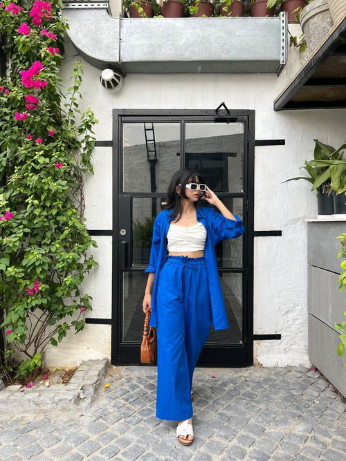 Hot Blue Co-ord set in Pants