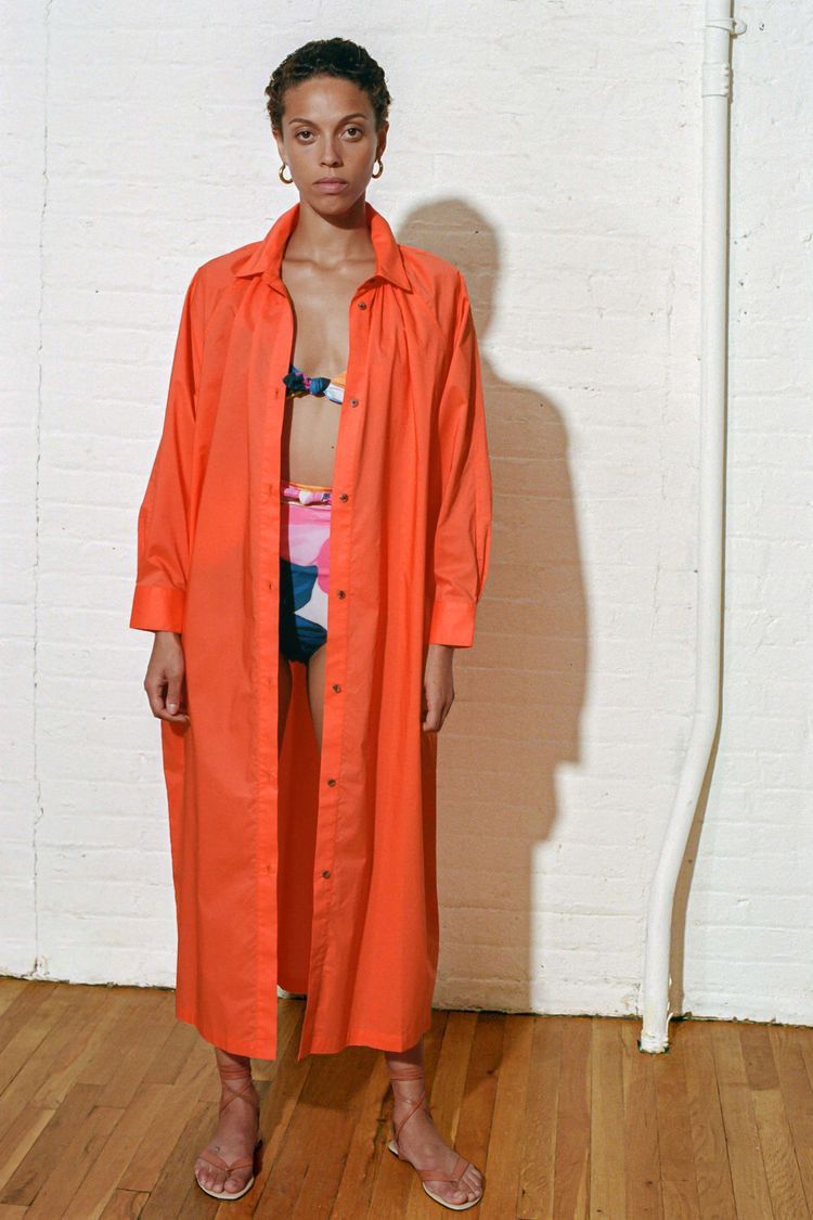 Hot Orange long shirt - Labelbyanuja