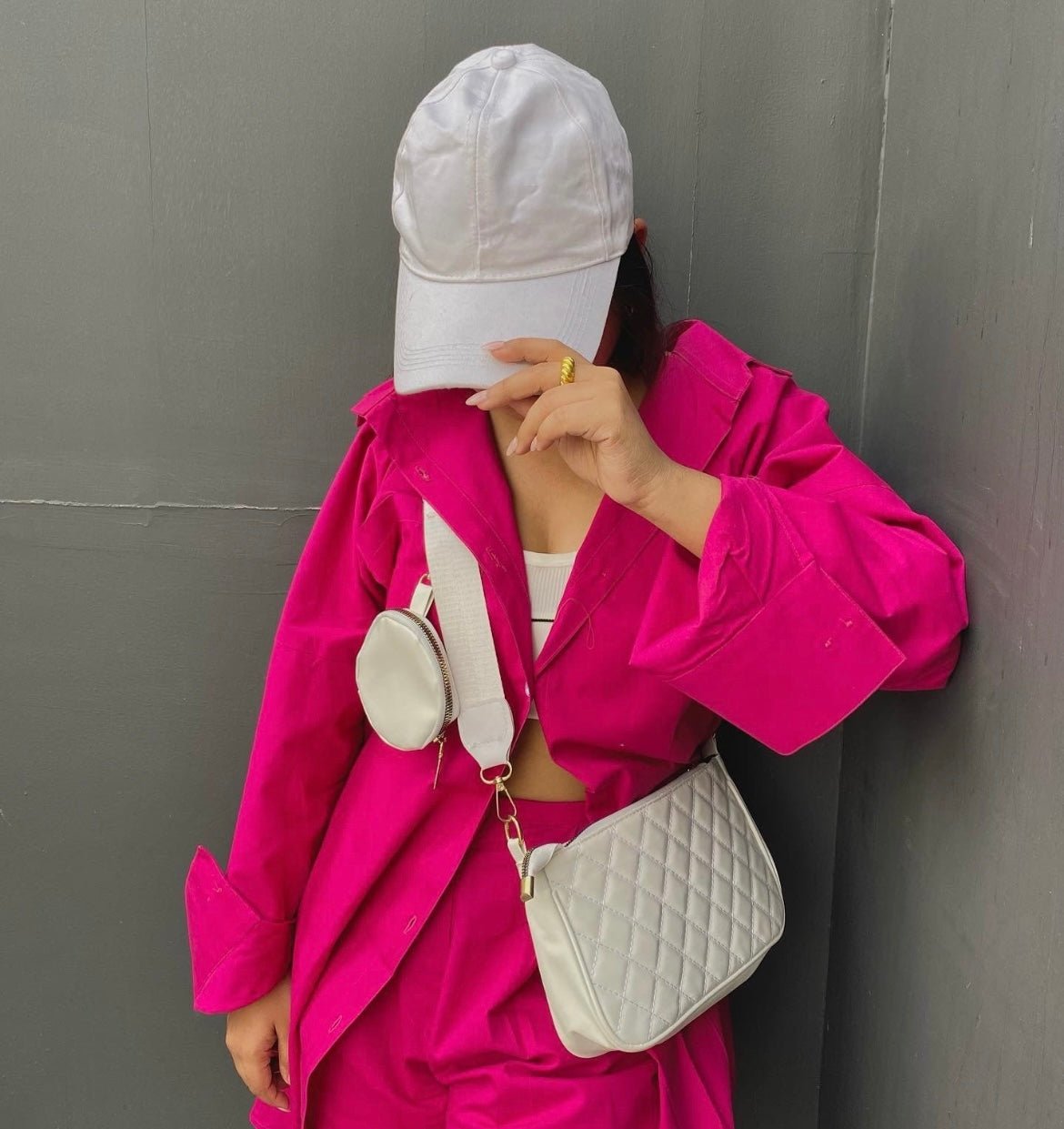 Hot pink Oversized Cotton Shirt - Labelbyanuja