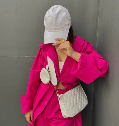 Hot pink Oversized Cotton Shirt