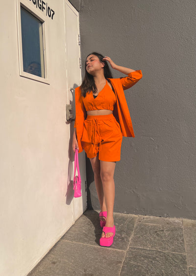 3 piece hot Orange co-ord