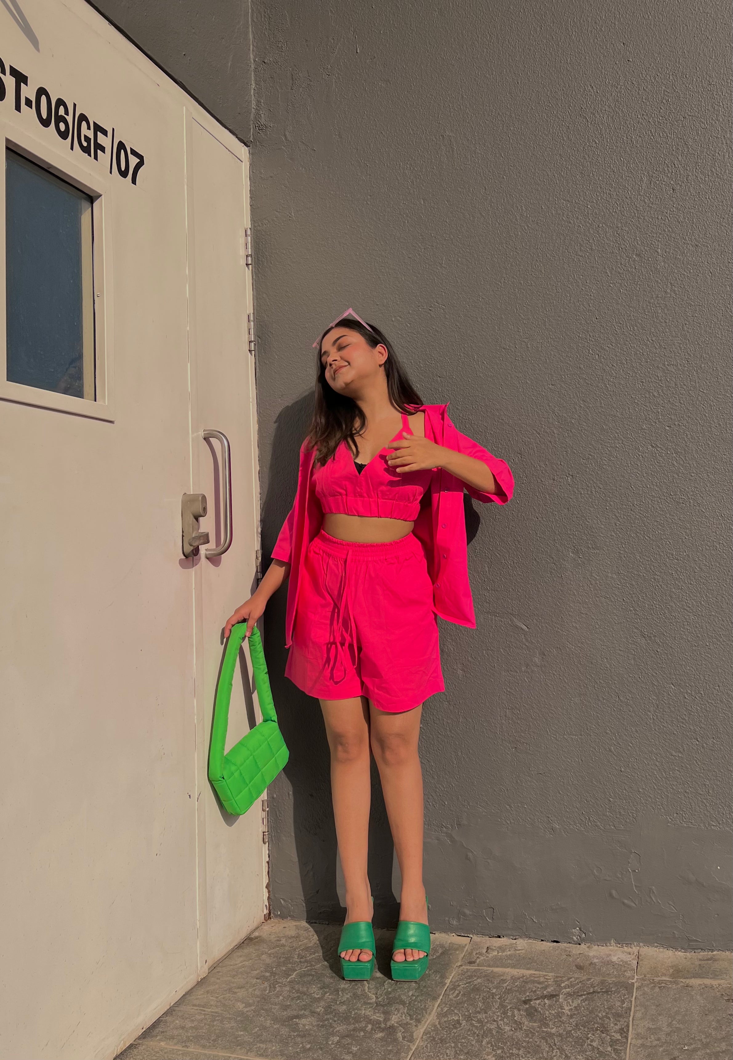 Three piece hot pink co-ord set- Labelbyanuja