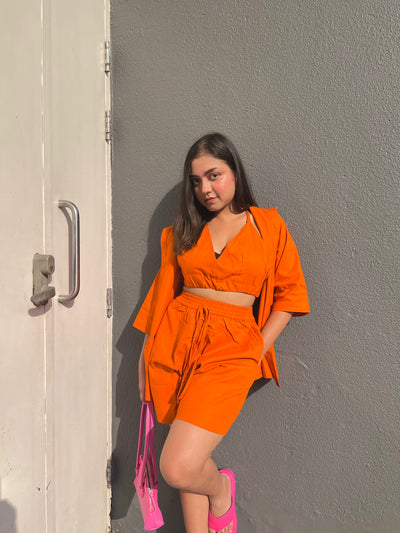 3 piece hot Orange co-ord